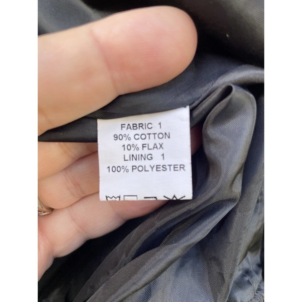 VTG SSLR Jacket Men's S Floral Fully Lined Metro 90's Cotton Flax Linen Black - Picture 8 of 10